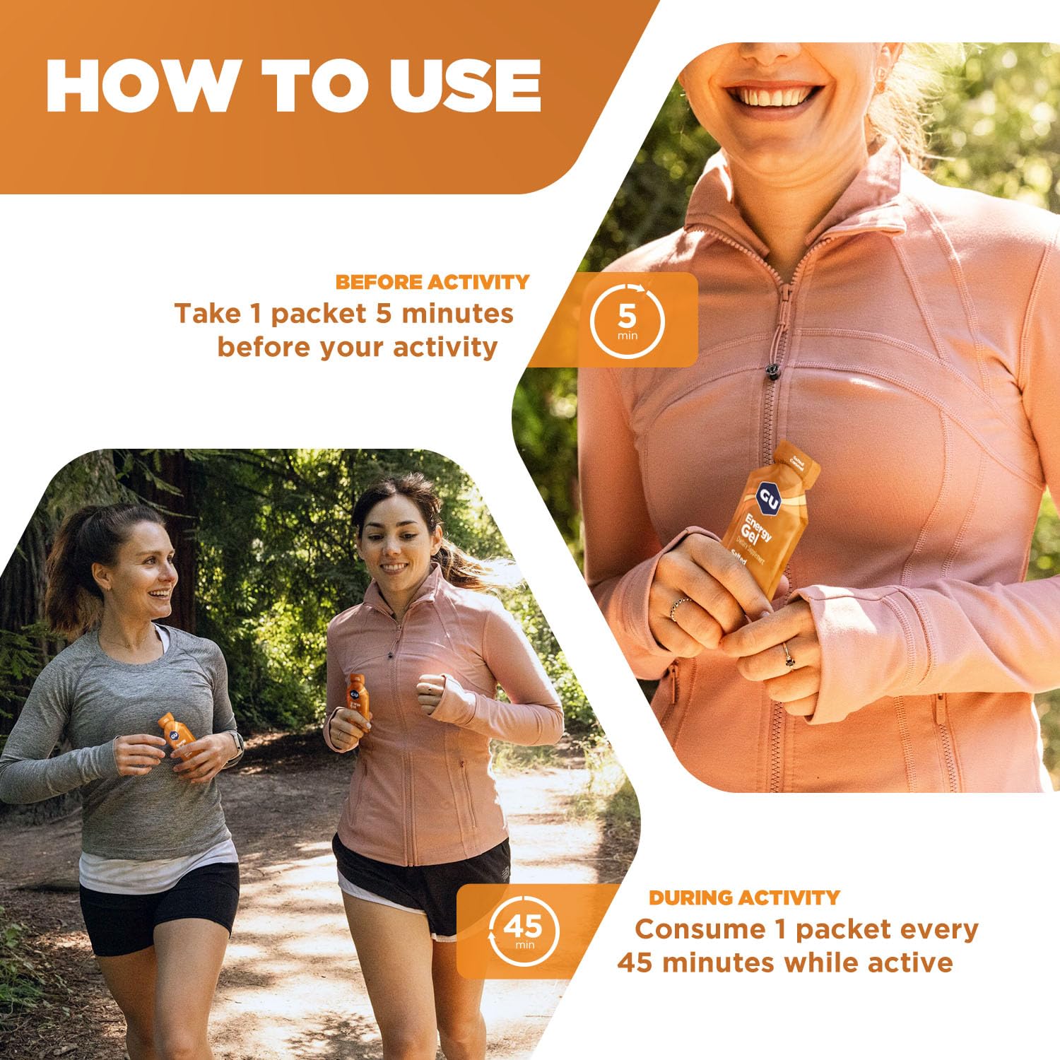 GU Energy Gel Salted Caramel, 24-Count, Dairy Free Gluten-Free Caffeine Energy Gel for Runners, Cycling, Marathon, Sports Nutrition with Electrolytes, On-The-Go GU Salted Caramel for Hiking-6