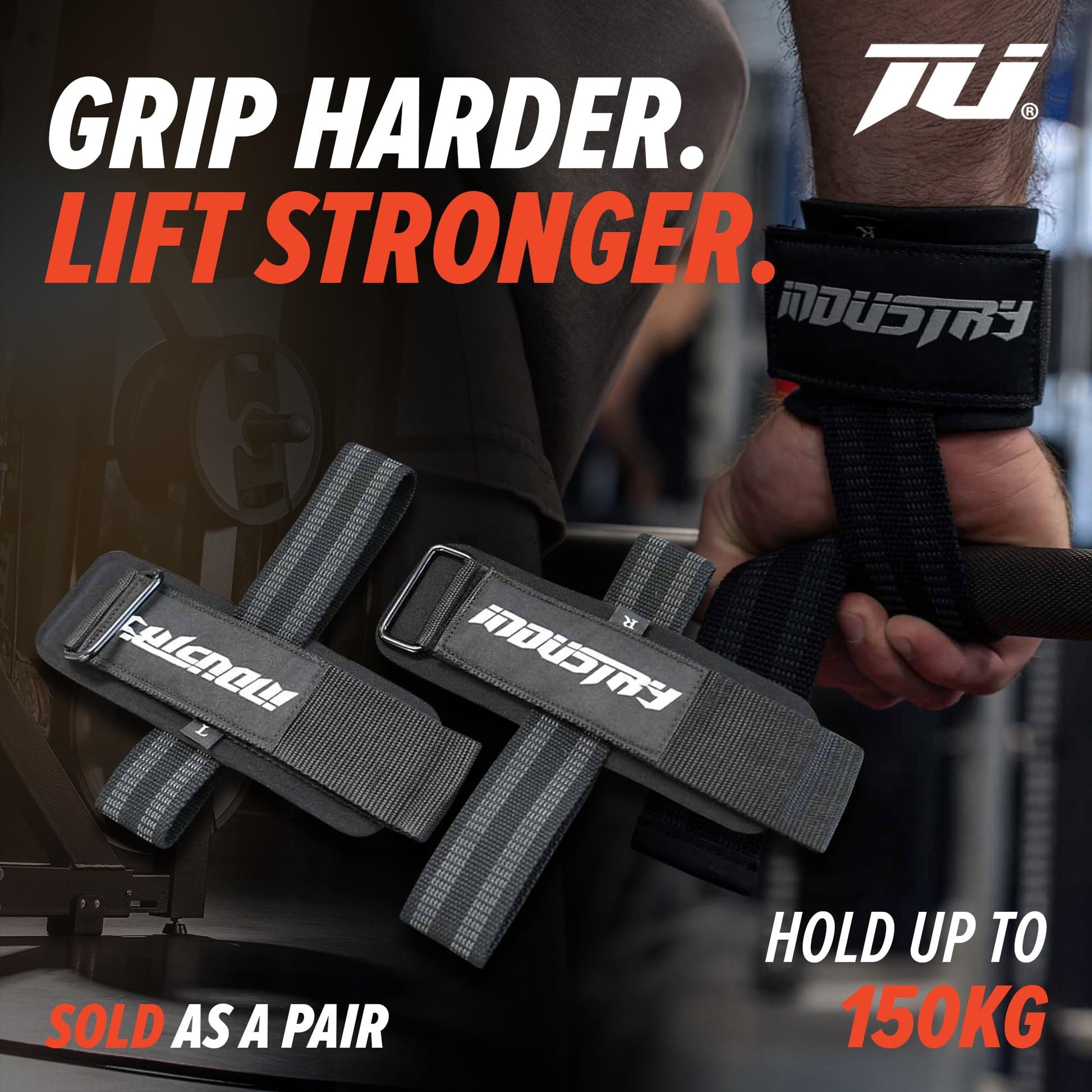 Industry Professional No-Slip Weightlifting Wrist Straps - Heavy-Duty Nylon Grip Support - Neoprene Padded Lifting Wraps - Adjustable Velcro Closure - Strength Training Accessories-2