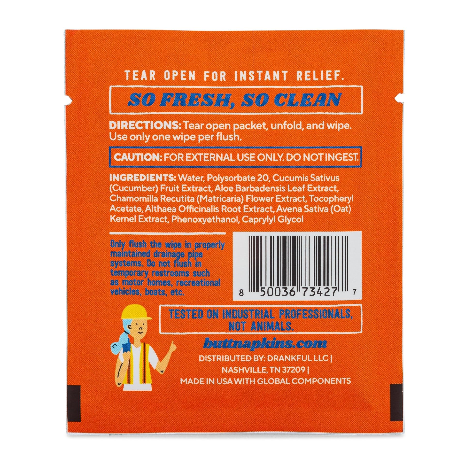 Butt Napkins - Water-Based Flushable Wipes, Individually Wrapped (Industrial, 30 Count (Pack of 1))-5