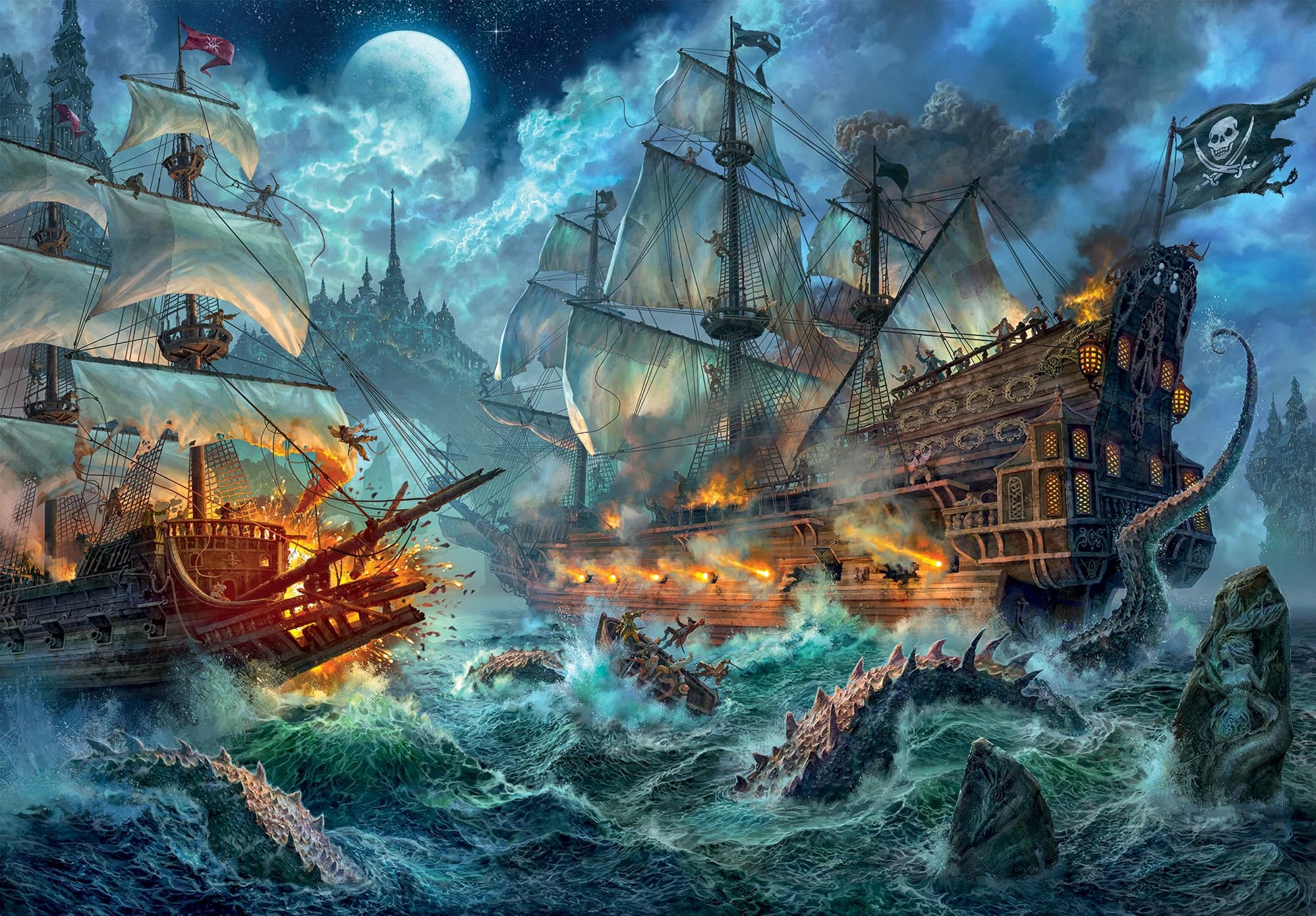 Clementoni - 36530 Collection Puzzle Pirates Battle - Jigsaw Puzzle 6000 Pieces, Made In Italy, Jigsaw Puzzle For Adults-2