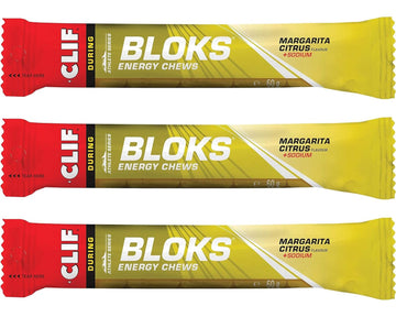 Clif Bloks Energy Chews Margarita Citrus - 60g Per Pack - Shot Bloks (Margarita Citrus - 3 Packs)