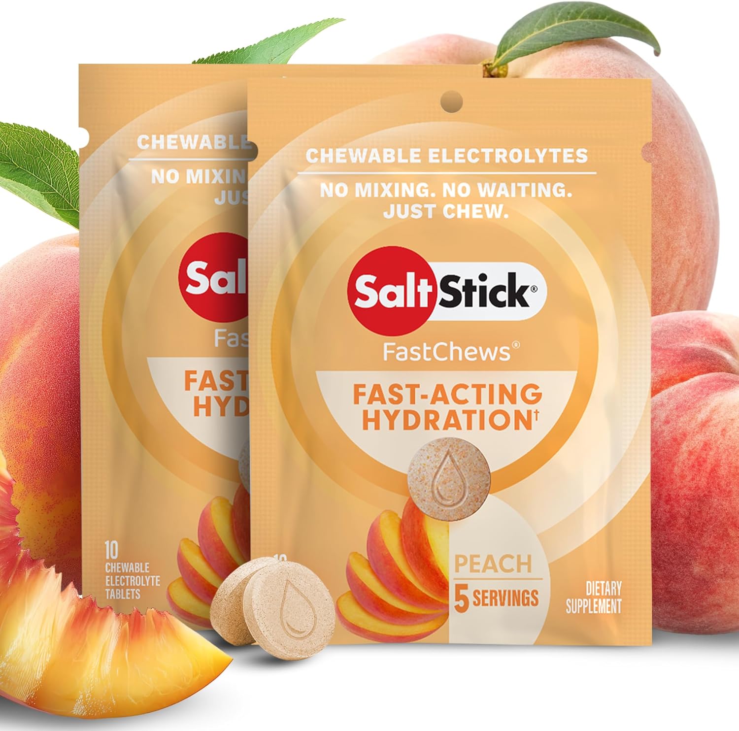 SaltStick Fastchews Electrolyte Replacement - 2 x Packets of 10 Tablets