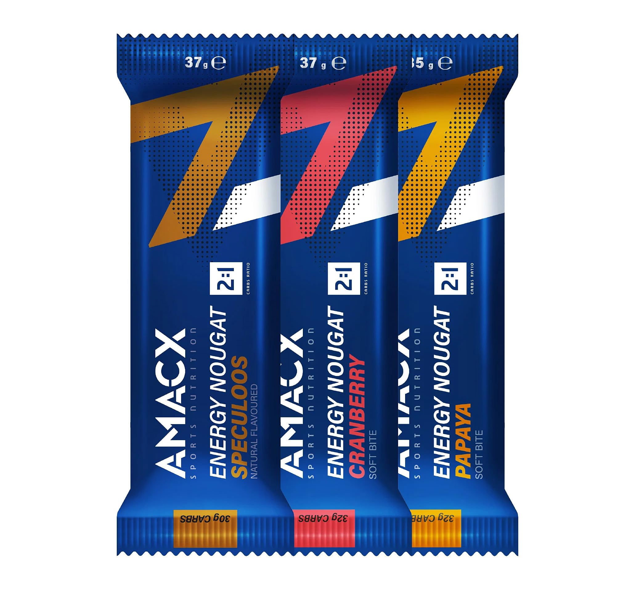 Amacx Nougat Energy Bars - 3 x 37g Bars