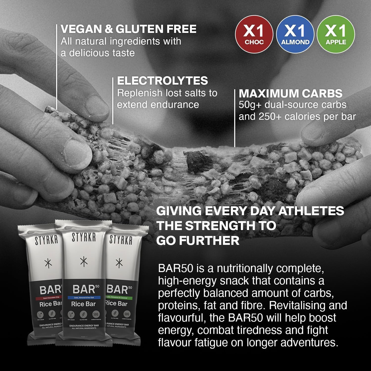 STYRKR Sample Taster Bundle - 3 x BAR 50 Rice Bars