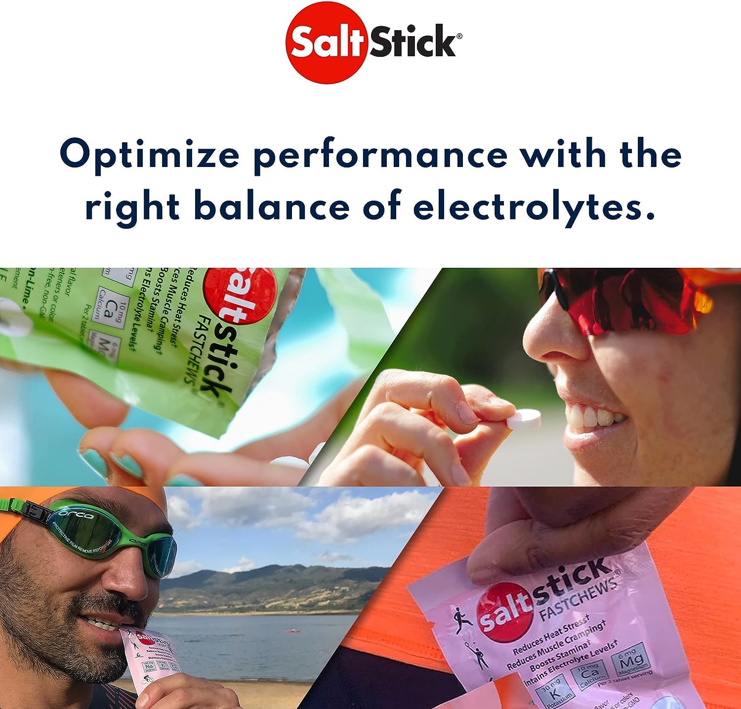 SaltStick FastChews Electrolytes - 60 Chewable Electrolyte Tablets - Salt Tablets for Running, Fast Hydration, Leg Cramps Relief, Sports Recovery - Non-GMO, Vegan, Gluten Free