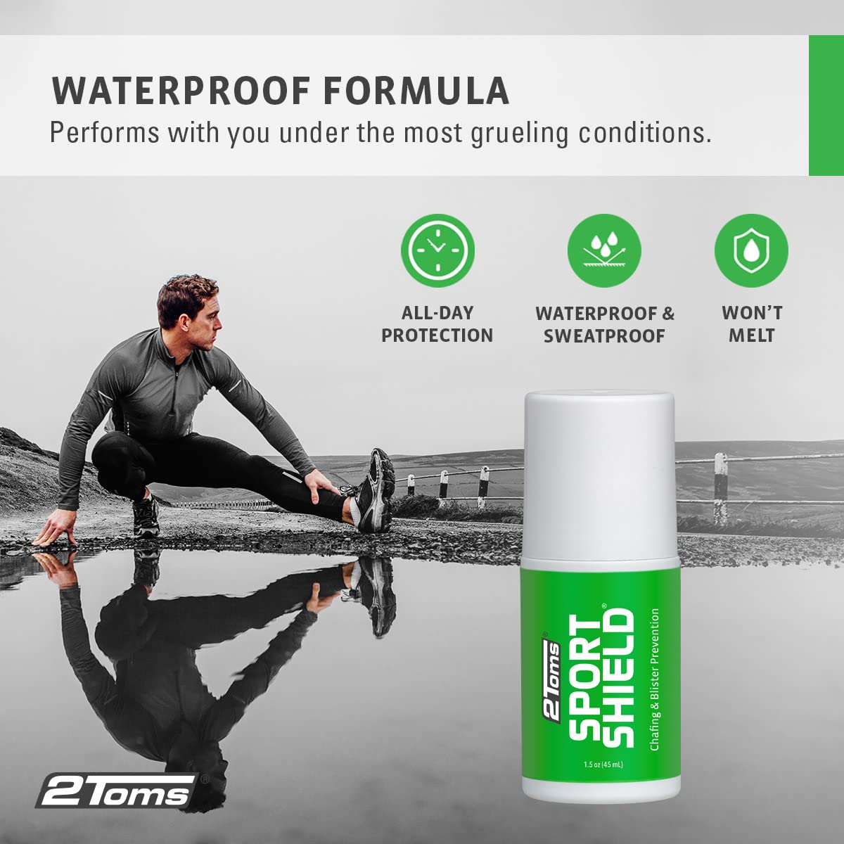 2Toms Sportshield Anti-Chafing Roll-On For Sports, 1.5oz