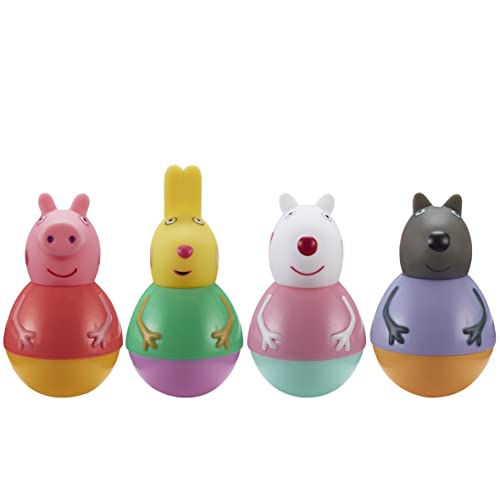 Peppa Pig Weebles Peppa & Friends Figure Pack, Chunky Moulded Figures Pack of 4, First Peppa Pig Toy, Preschool Imaginative Play