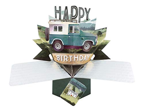 Happy Birthday Jeep Pop-Up Greeting Card Original Second Nature 3D Pop Up Cards