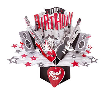 Happy Birthday Rock Pop-Up Greeting Card Original Second Nature 3D Pop Up Cards