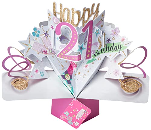 Happy 21st Birthday Pop-Up Greeting Card Original Second Nature 3D Pop Up Cards