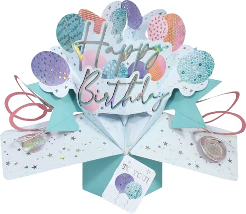 Happy Birthday To You Balloons Pop-Up Greeting Card Second Nature 3D Pop Up Card