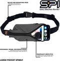 SPIbelt Large Pocket Running Belt for Women Men, Phone Holder for Running, Running Fanny Pack for Women Men, Holder for Phone, Running Waist Pack, No Bounce, Anthracite with Black Zipper, XL-4