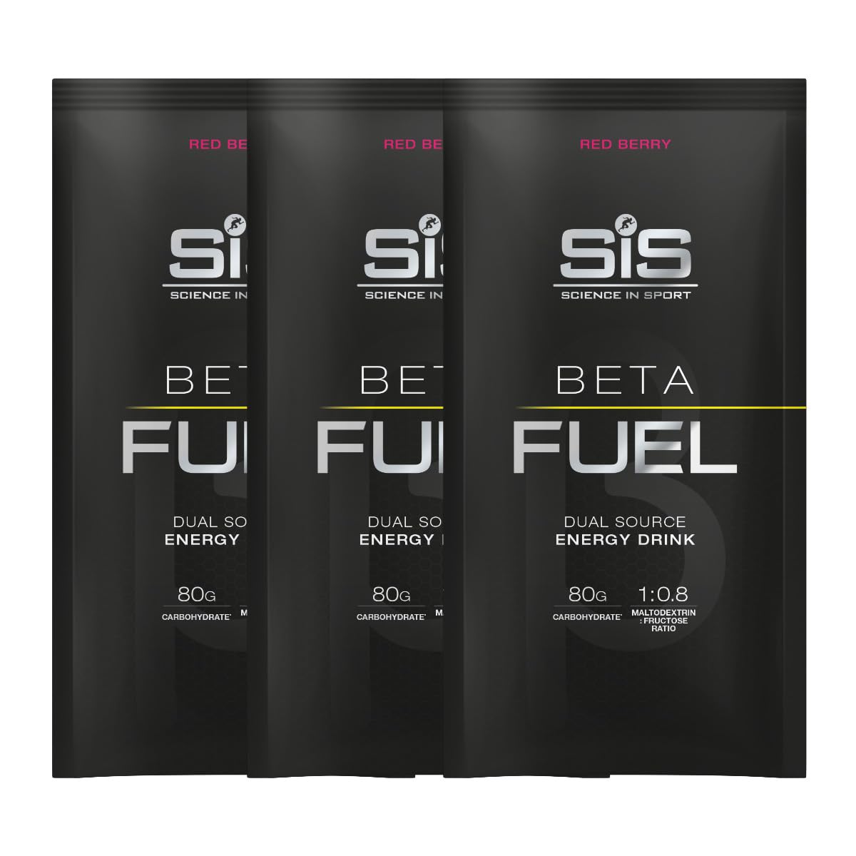 SIS Beta Fuel 80 Dual Source Energy Drink Powder - 80g Carbs Per Serving - Pack of 3 Sachets