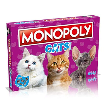 Cats Monopoly Board Game English Edition, Play with Your Favourite felines with Bespoke Tokens and Trade Your Way to Success, Fun Family Board Game for Ages 8 and up