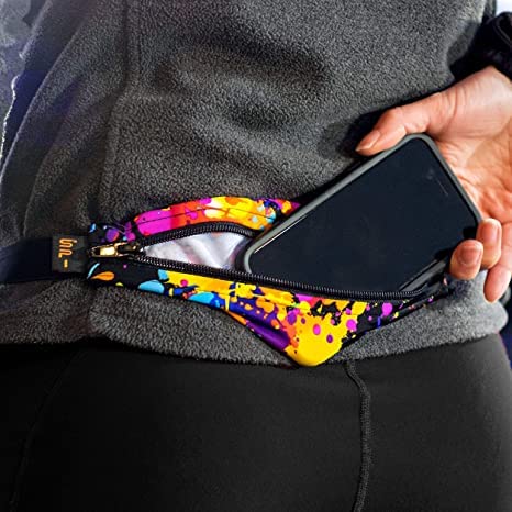 SPIbelt Large Pocket Running Belt for Women Men, Phone Holder for Running, Running Fanny Pack for Women Men, Holder for Phone, Running Waist Pack, No Bounce, Anthracite with Black Zipper, XL-5