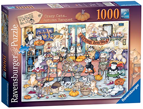 Ravensburger Crazy Cats Autumn Banquet Jigsaw Puzzle 1000 Piece for Adults and Kids Age 12 and Up