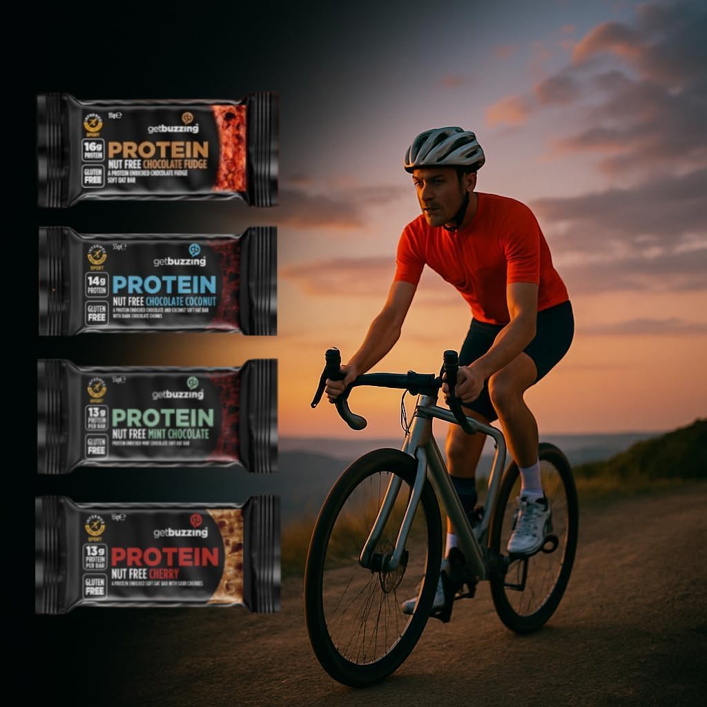 Getbuzzing Nut Free Oat Protein Flapjacks -  Pack of 3 x 55g