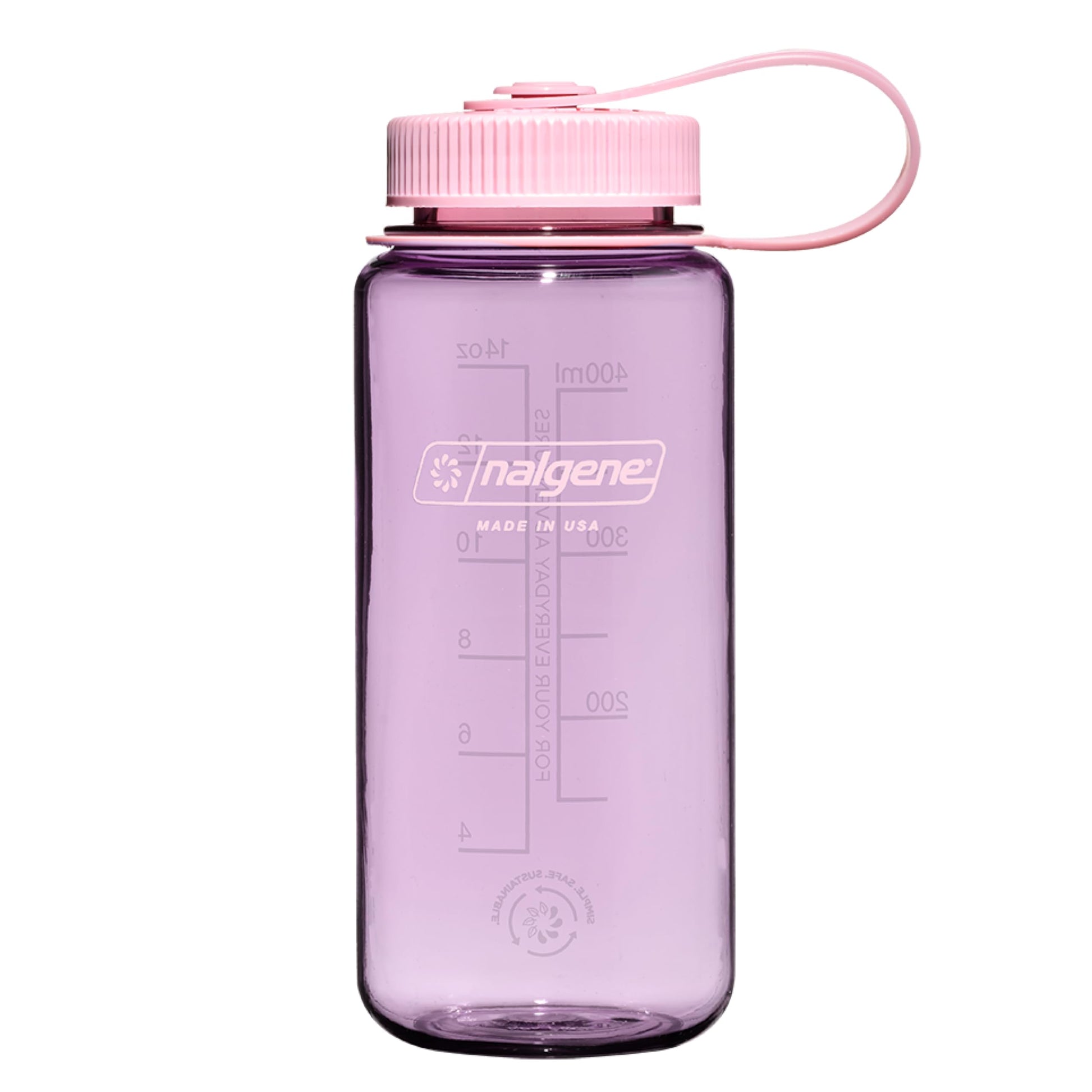 Nalgene Sustain Tritan BPA-Free Water Bottle Made with Material Derived from 50% Plastic Waste, 16 OZ, Wide Mouth, Cherry Blossom-1