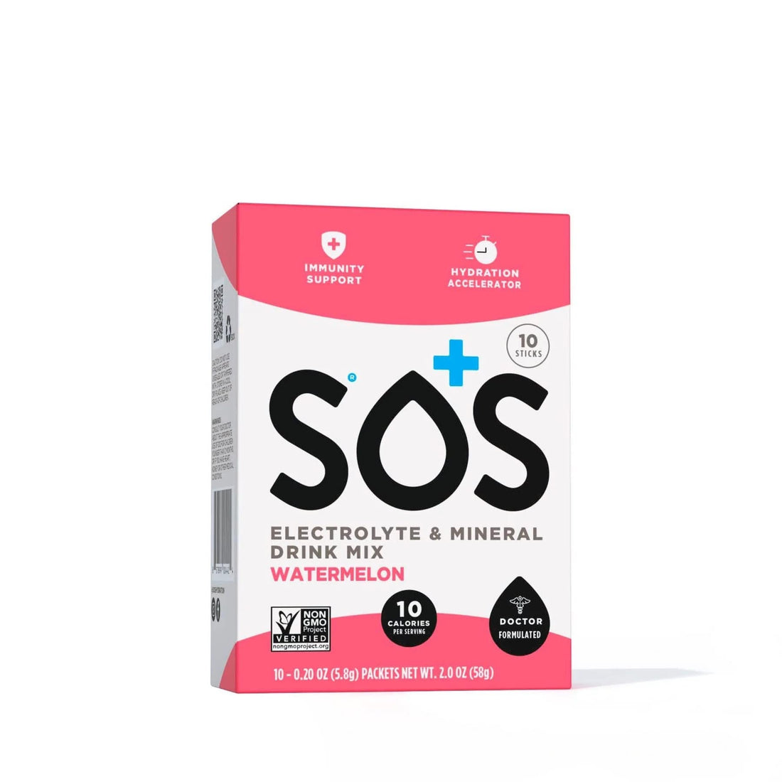 SOS Hydration Rapid Action Electrolytes Watermelon Flavour (10 Powder Sachets) Daily Hydration Packed with Vitamins, Highly Versatile Energy Boost for Travel, Recovery and Wellbeing | Low Sugar-1