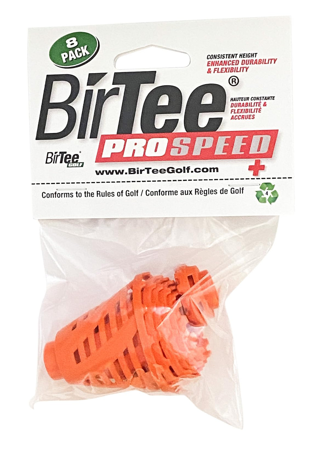 BirTee Golf Tees - PRO Speed Plus with Flexibility & Durability - 8 Pack. Indoor Golf Tees/Golf Simulator Tees/Winter Plastic Golf Tees (Black)-1