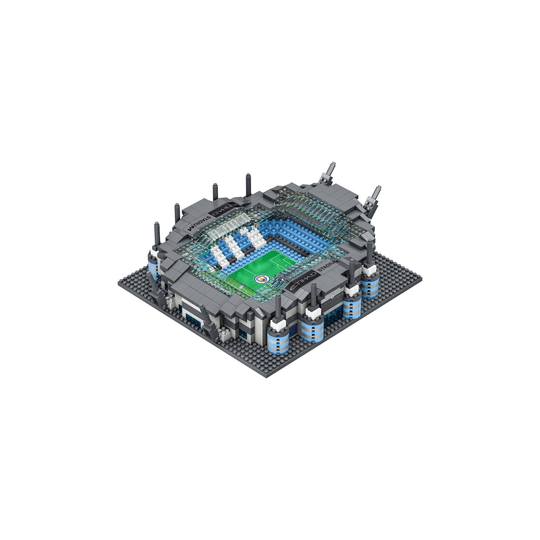 FOCO Officially Licensed Manchester City FC Etihad 3D Bricks Mini BRXLZ Football Stadium Construction Set - Premier League Model - 1,163 Pieces - Ages 12+ - Sports Merchandise-1