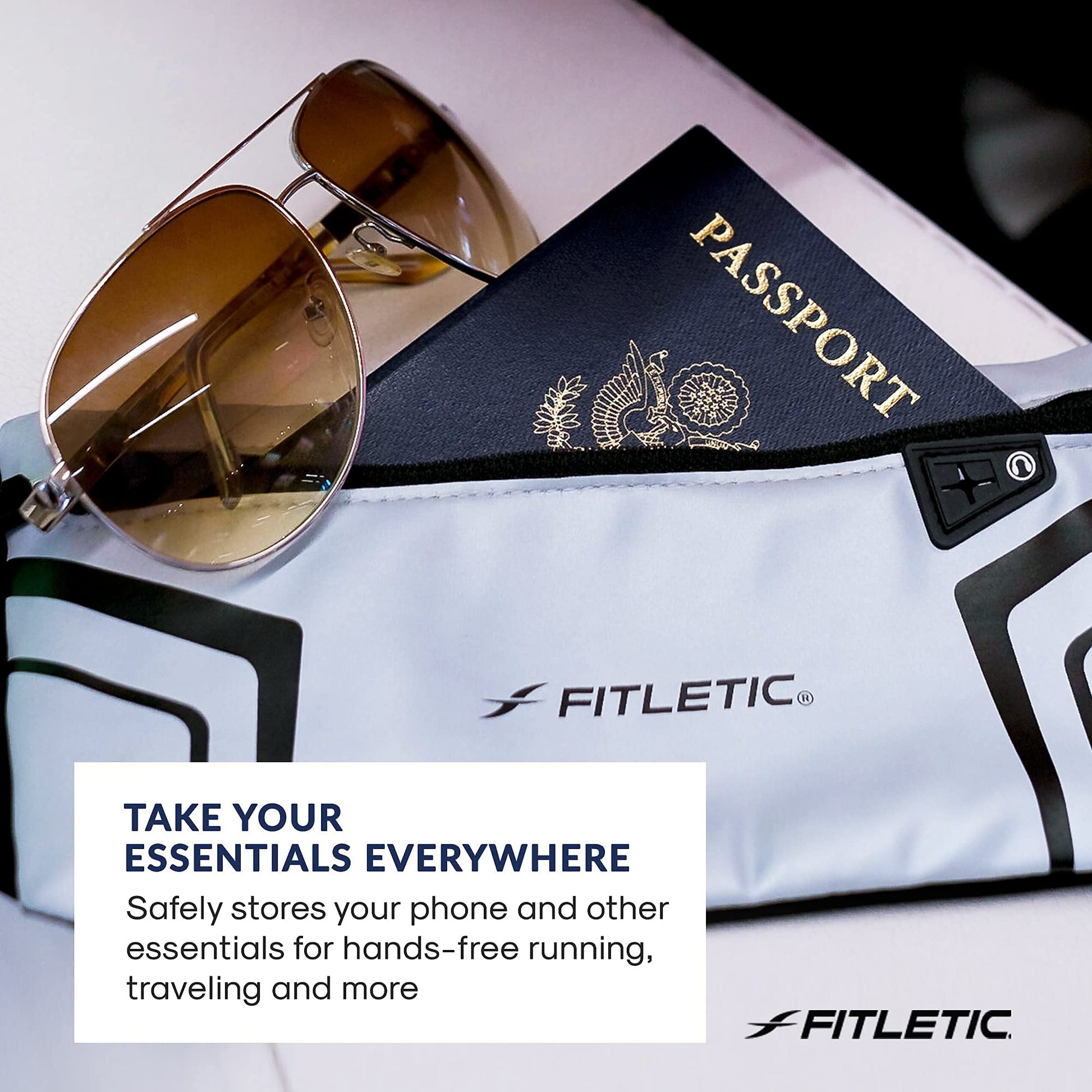 Fitletic Blitz Phone Holder Bum Bag Lightweight and Sleek Running Belt with Dual Adjustable Strap Unisex Waist Bag for Men and Women Ideal Sport Bag for Travel and Outdoor Activities, Black-7