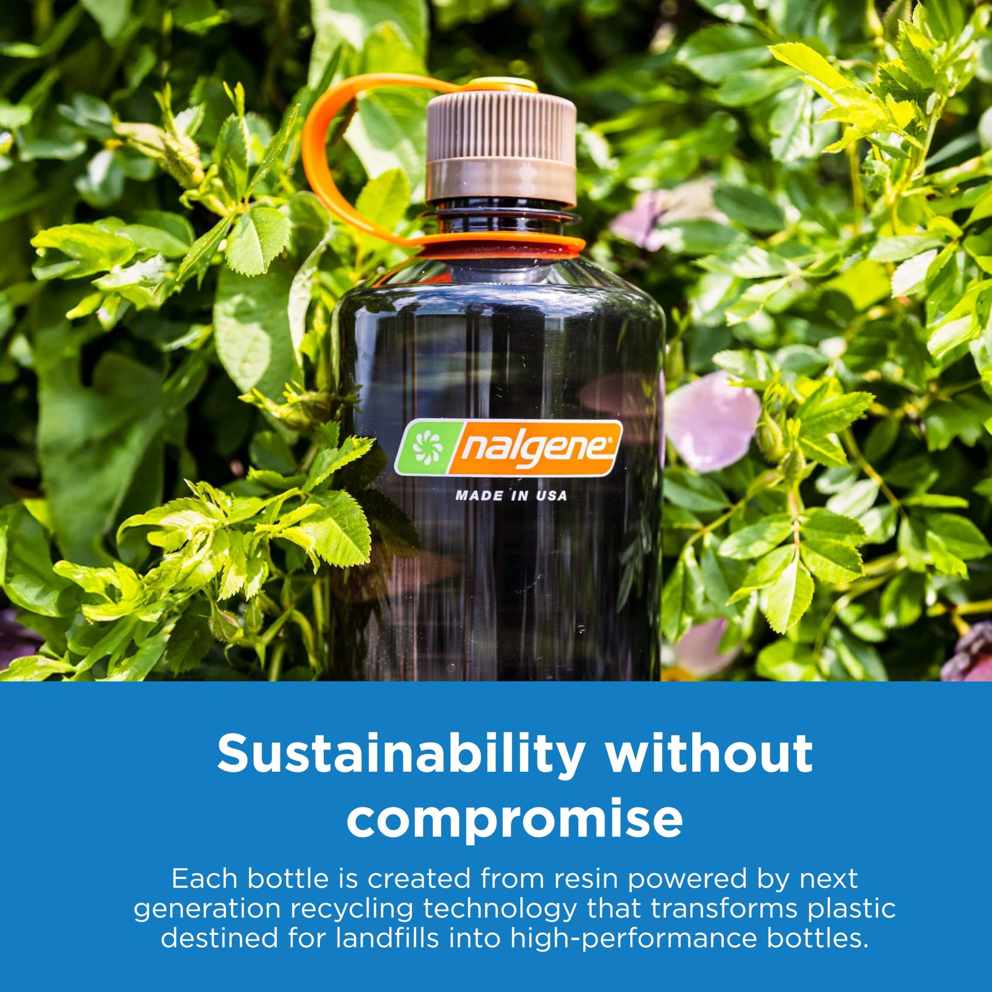 Nalgene Sustain Tritan BPA-Free Water Bottle Made with Material Derived from 50% Plastic Waste, 16 OZ, Wide Mouth, Cherry Blossom-4