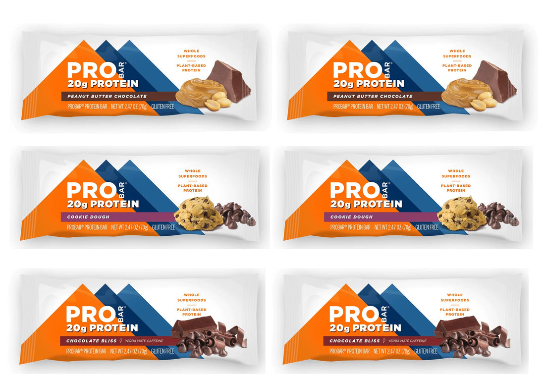 PROBAR Protein Bar - 6 Bar Mixed Bundle, 2.47 oz (70 g) Each Bar - Non-GMO, Gluten-Free, 20g Protein, Plant-Based Whole Food Ingredients, Natural Energy-1