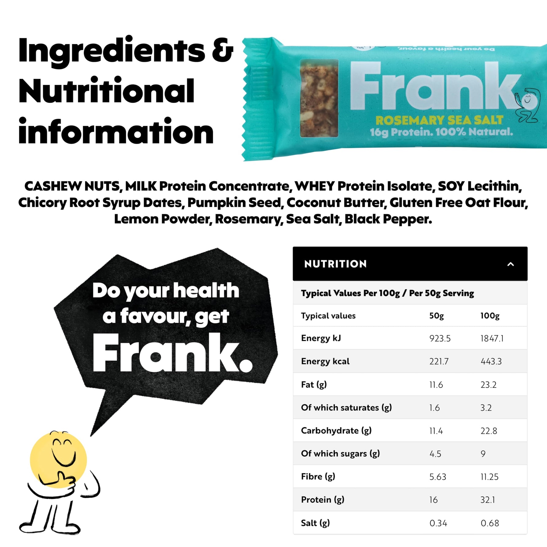 Frank Savoury High Protein Bars - 10 x 50g Multipack