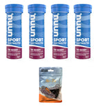 NUUN Sport Electrolytes Hydration Tablets - 4 Tubes of Electrolyte Tabs (40 Total Tablets) Bundled with A Pack of Elastic No-tie Reflective Shoe Laces