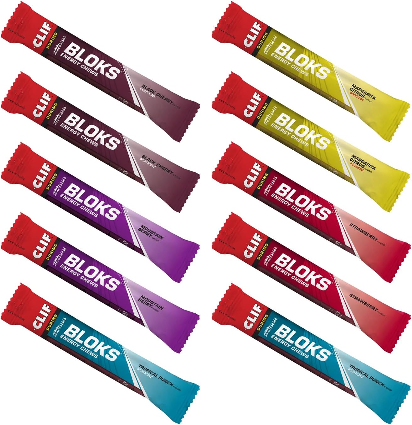 CLIF Bar Bloks Energy Chews - 60g Bars - (10 Pack)