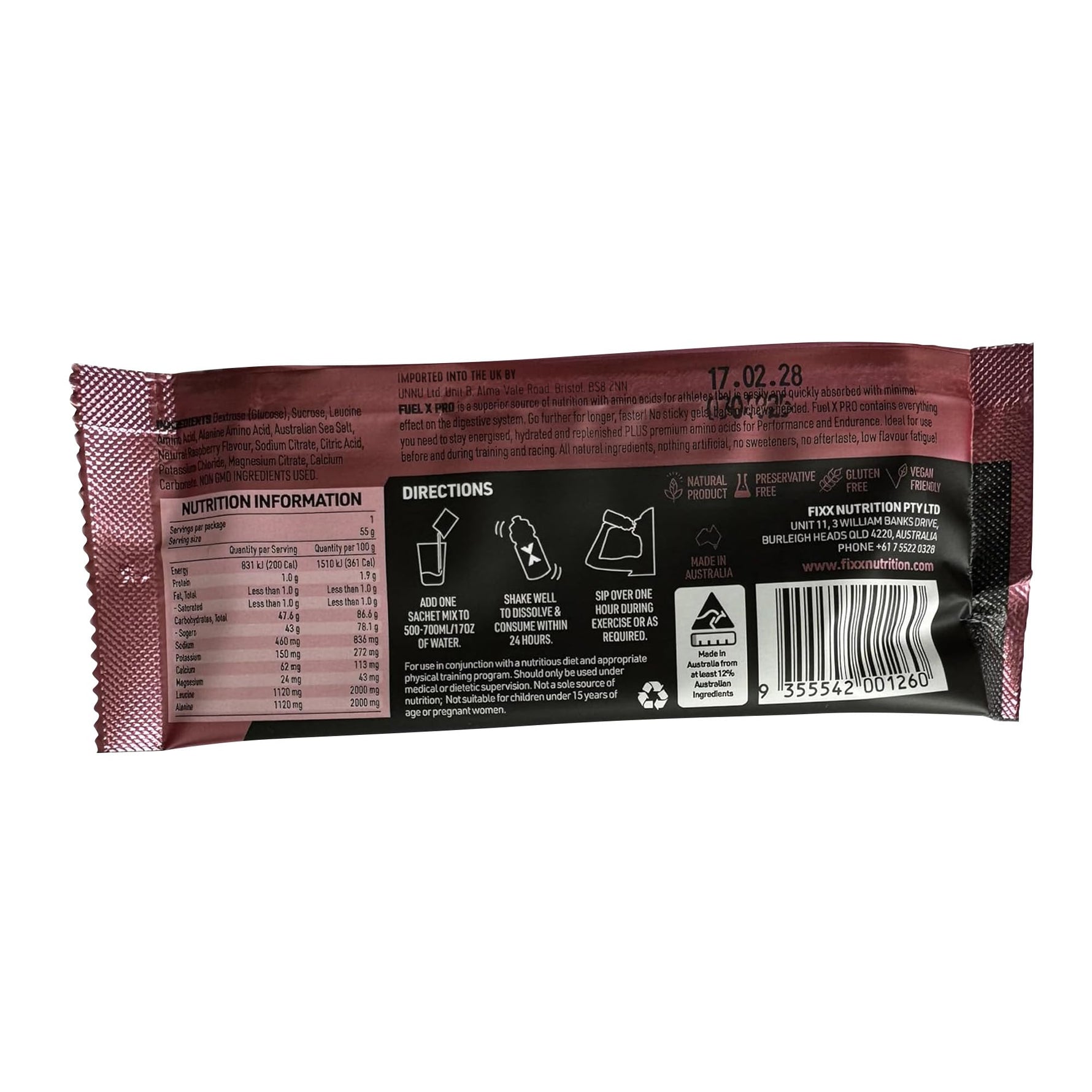 Fixx Nutrition Fuel - 4 x 55g Sachets