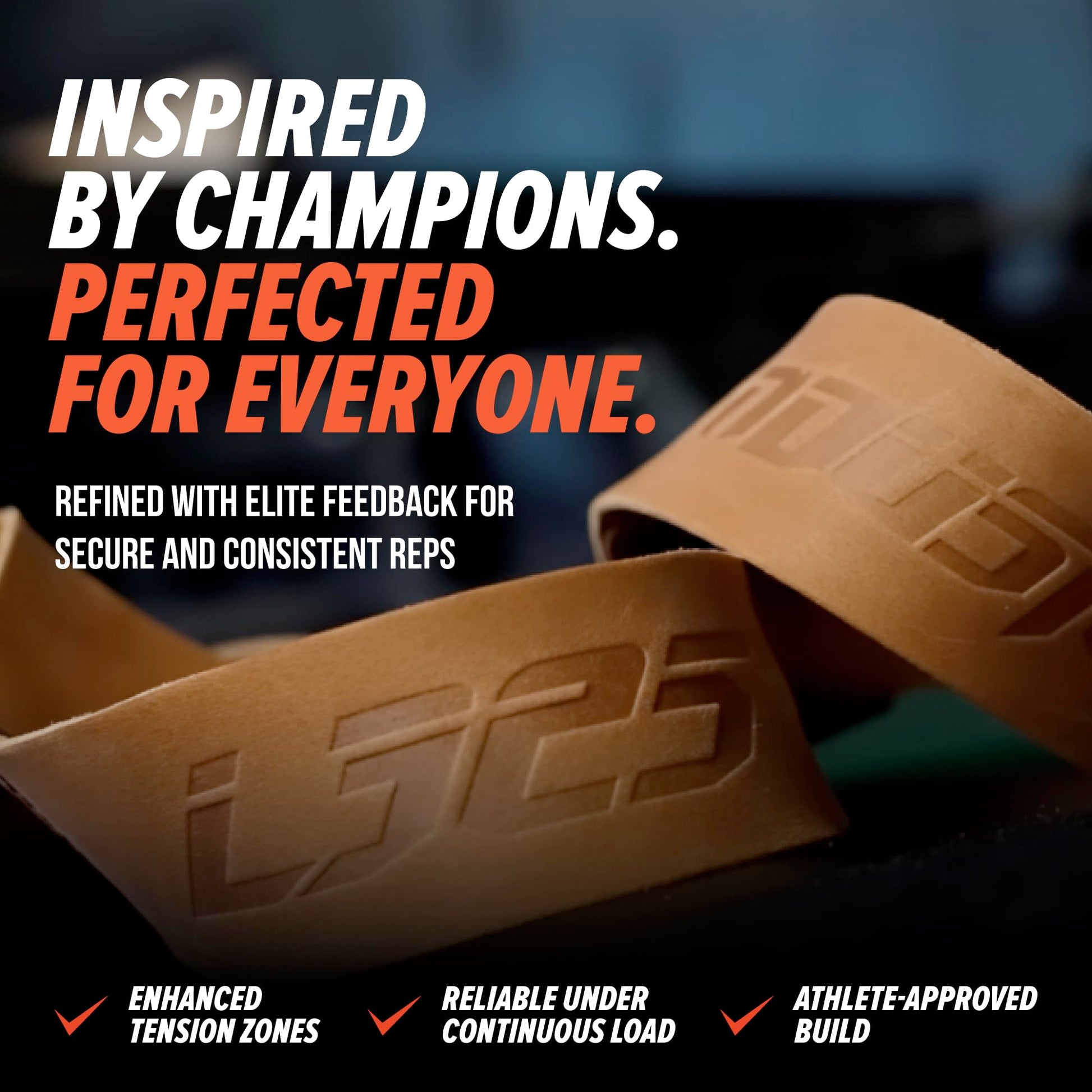 Team Industry x Underdown L325 Signature Edition Tan Leather Deadlift Wrist Wraps - Lat Pulls, Rows Training Accessory