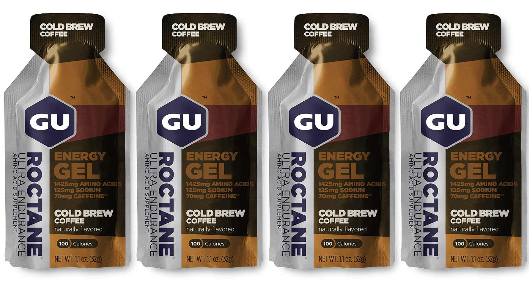 GU Roctane Energy Running Gels - 4 x 32g Sachets