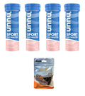 NUUN Sport Electrolytes Hydration Tablets - 4 Tubes of Electrolyte Tabs (40 Total Tablets) Bundled with A Pack of Elastic No-tie Reflective Shoe Laces