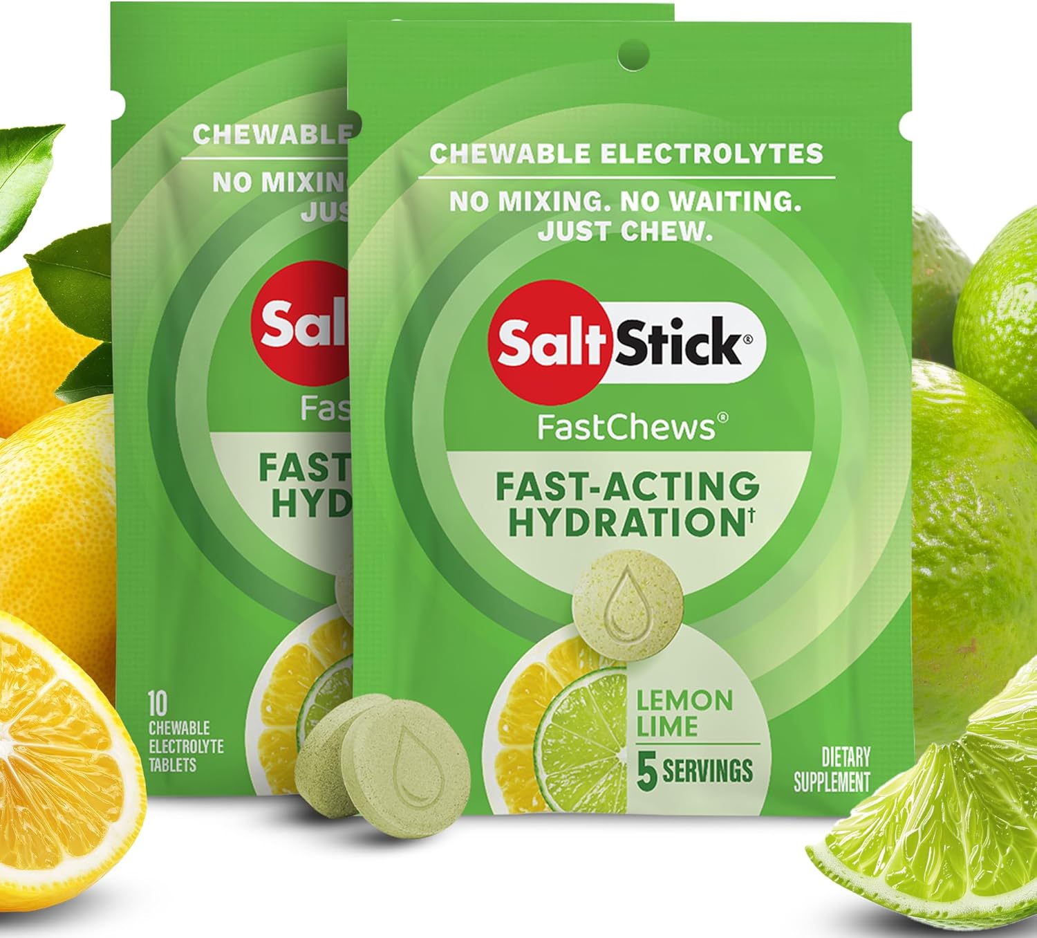 SaltStick Fastchews Electrolyte Replacement - 2 x Packets of 10 Tablets