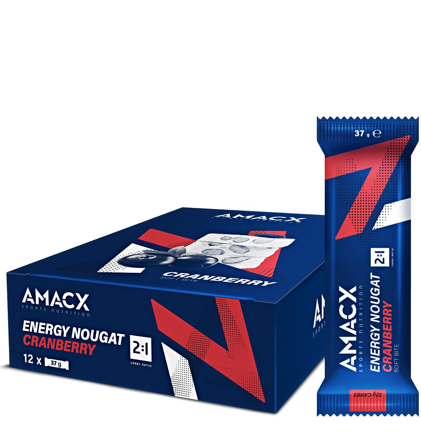 Amacx Nougat Energy Bars - 3 x 37g Bars