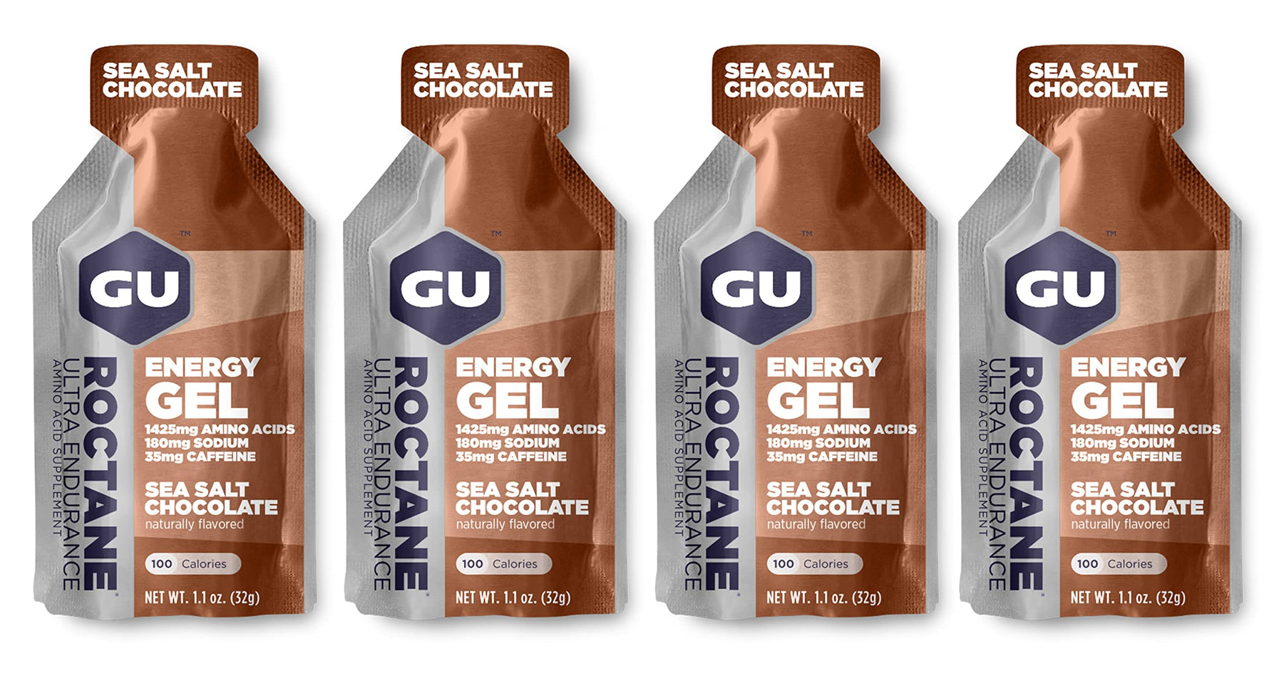 GU Roctane Energy Running Gels - 4 x 32g Sachets