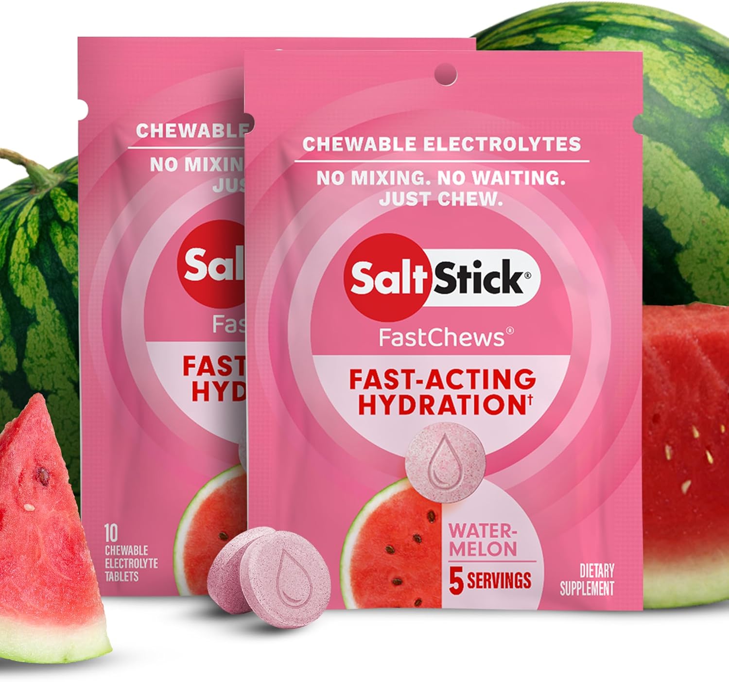 SaltStick Fastchews Electrolyte Replacement - 2 x Packets of 10 Tablets