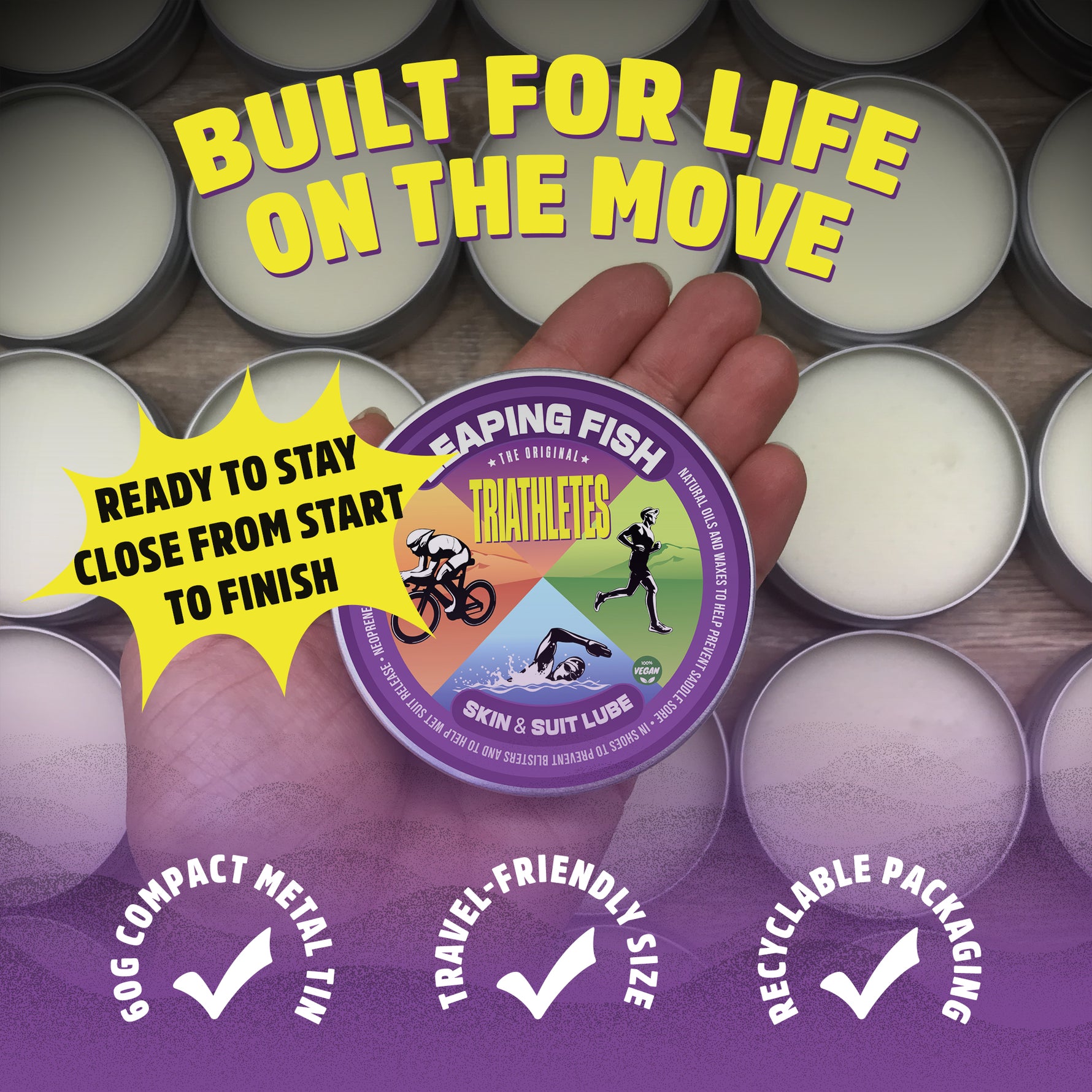 Leaping Fish Triathletes Skin & Suit Lube - 60g Tin