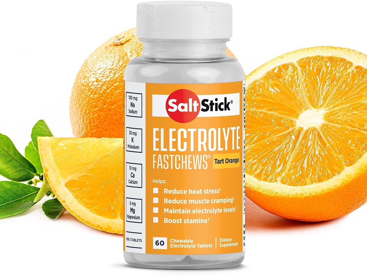 SaltStick FastChews Electrolytes - 60 Chewable Electrolyte Tablets - Salt Tablets for Running, Fast Hydration, Leg Cramps Relief, Sports Recovery - Non-GMO, Vegan, Gluten Free