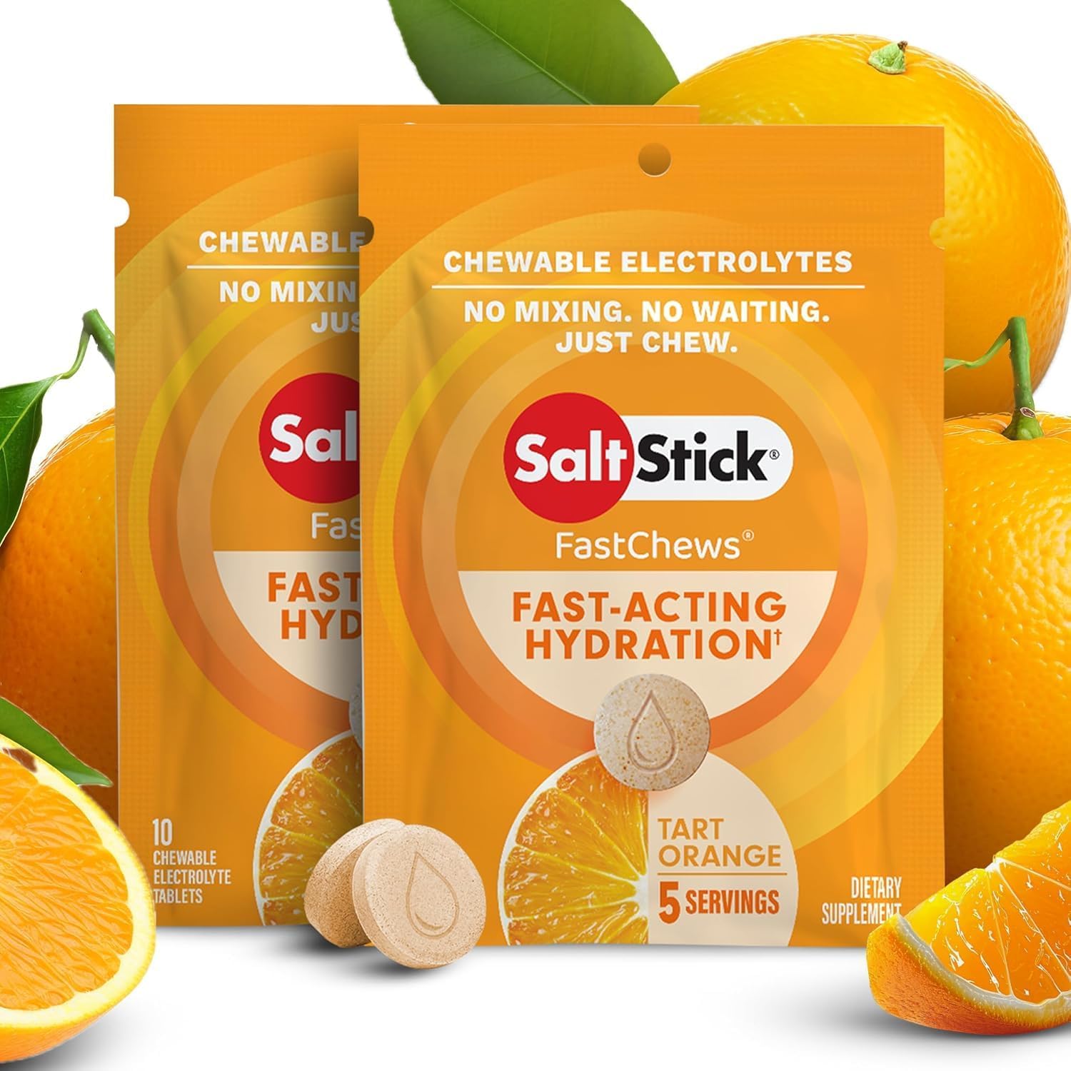 SaltStick Fastchews Electrolyte Replacement - 2 x Packets of 10 Tablets