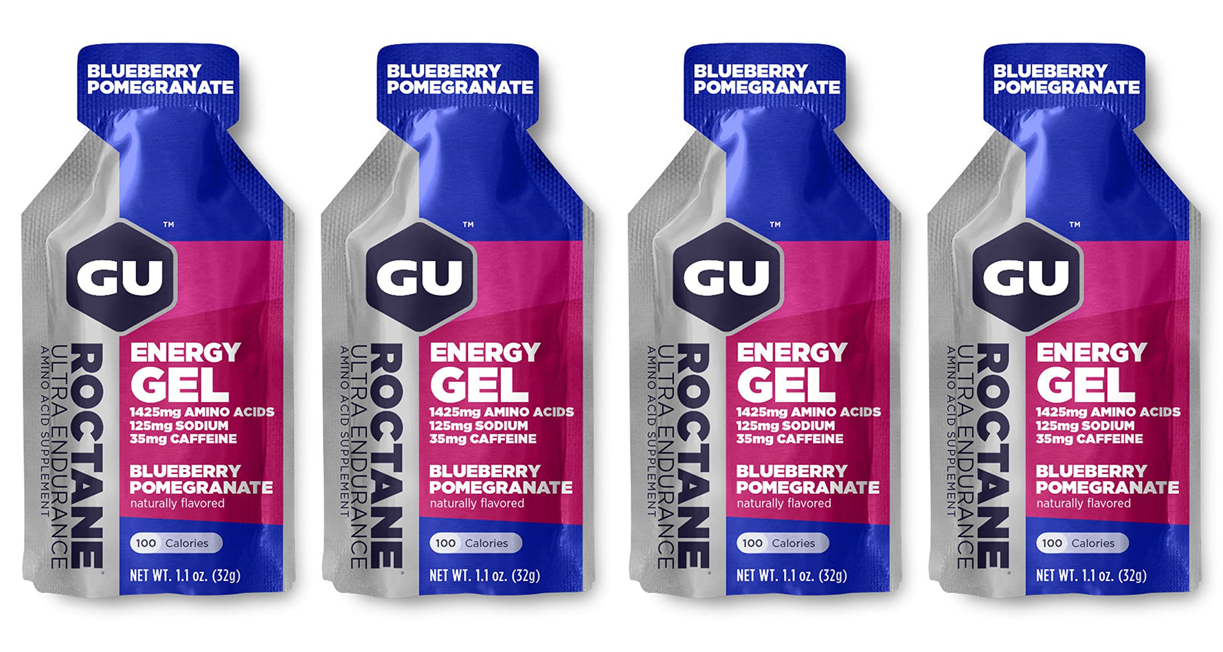 GU Roctane Energy Running Gels - 4 x 32g Sachets