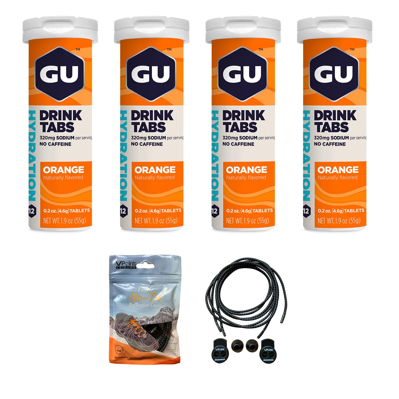 GU Energy Hydration Drink Tabs - 4 Tubes Of Electrolyte Tablets - 12 Tablets Per Tube, 48 Total Tablets