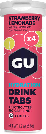 GU Energy Hydration Electrolyte Drink Tablets (Strawberry Lemonade, 4-Count)