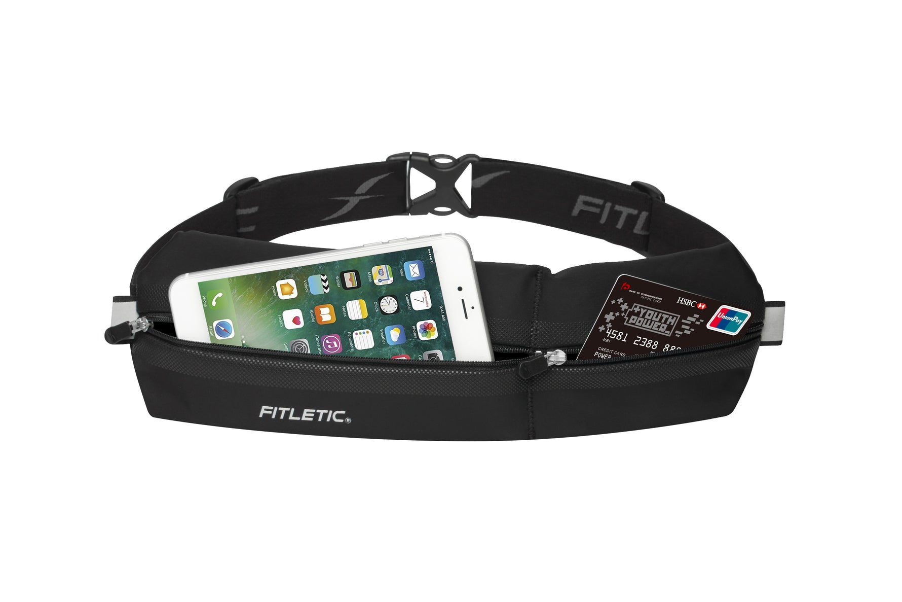 Fitletic Bolt Double Pocket Running Belt & Active Fanny Pack for Men & Women