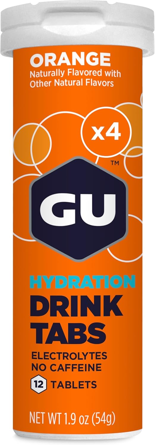 GU Energy Hydration Electrolyte Drink Tablets, Orange, 4-Count