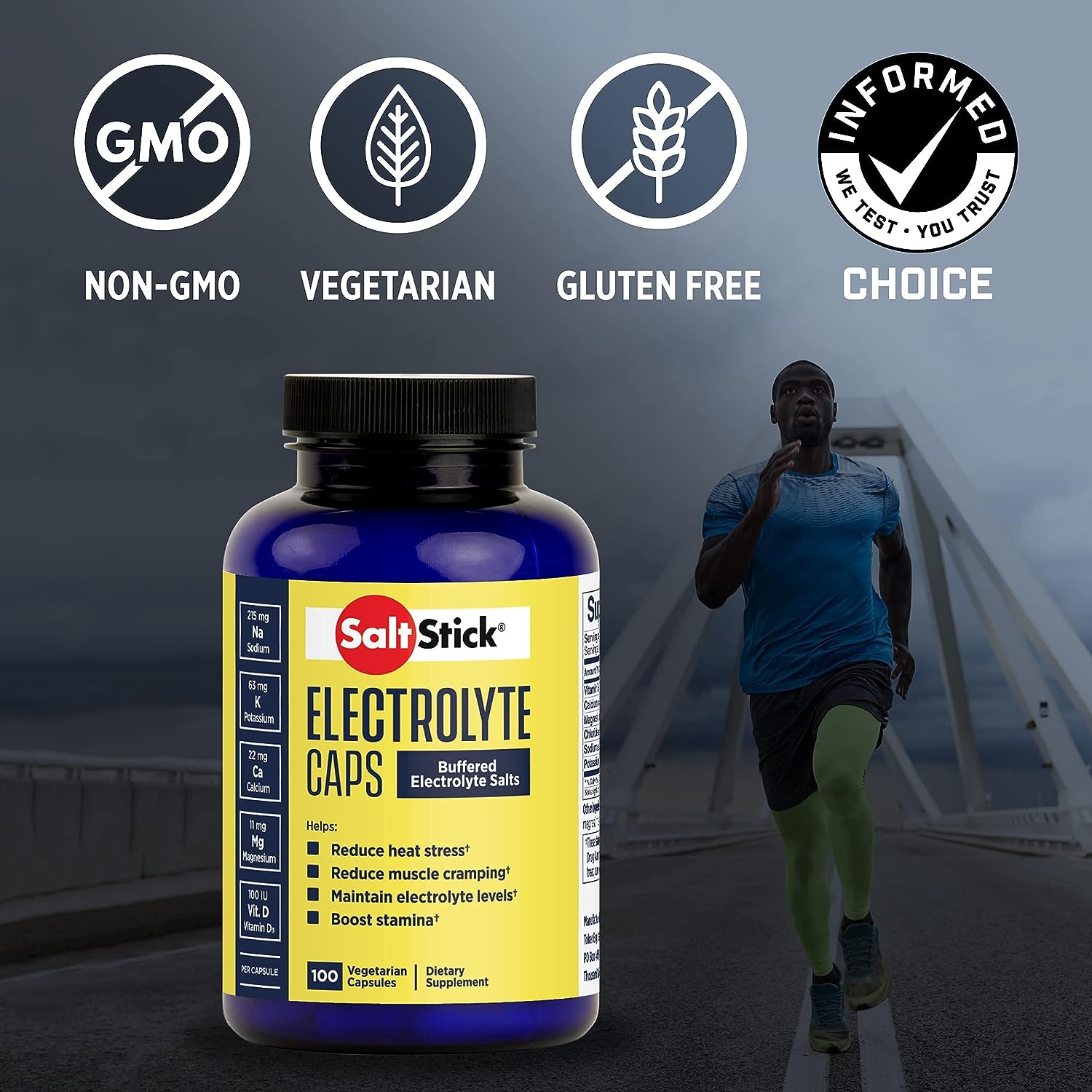 SaltStick Electrolyte Caps - Bottle of 100 Tablets