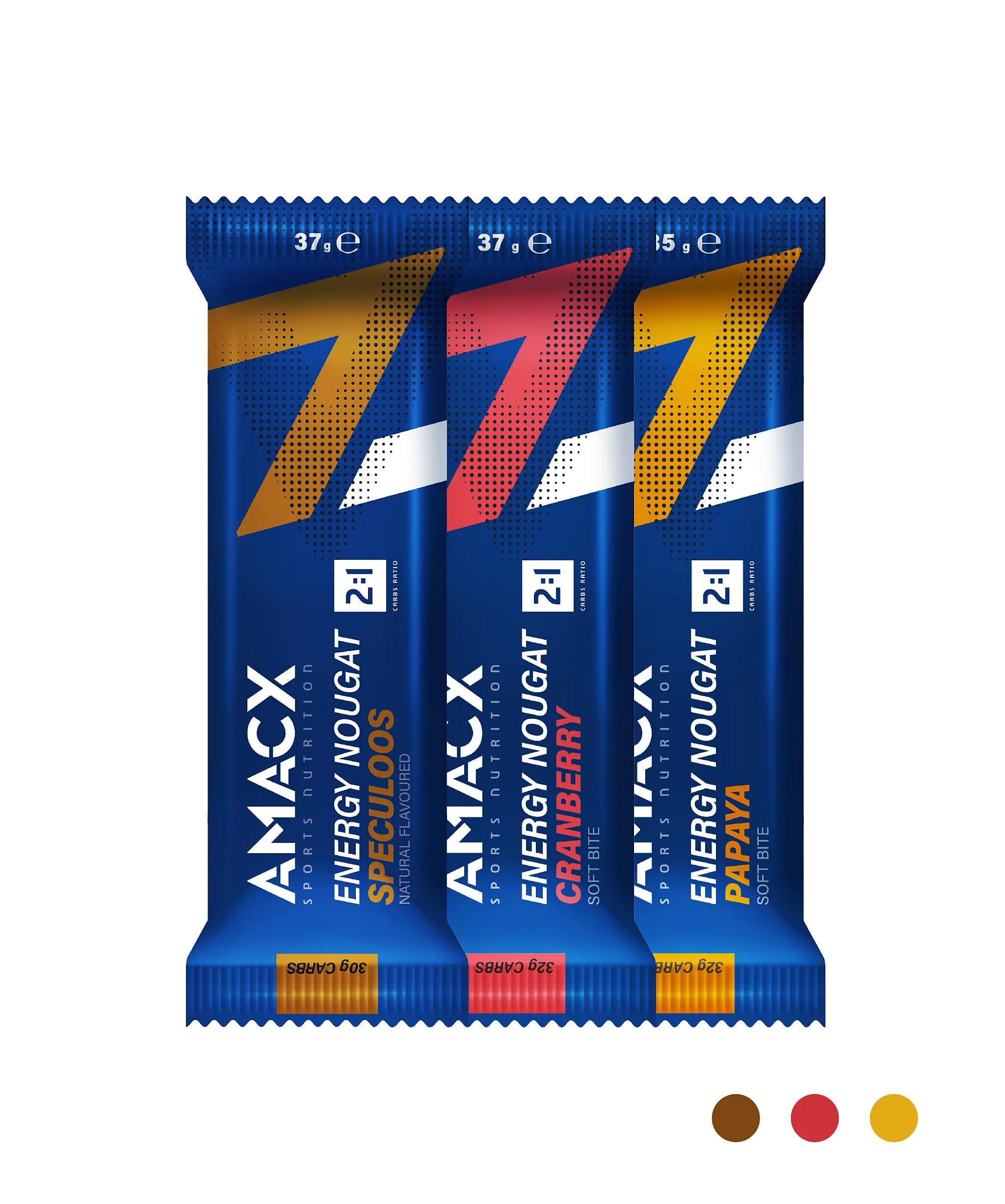 AMACX Energy Bar Nougat Fruit Bars - Pack of 12 x 32 g