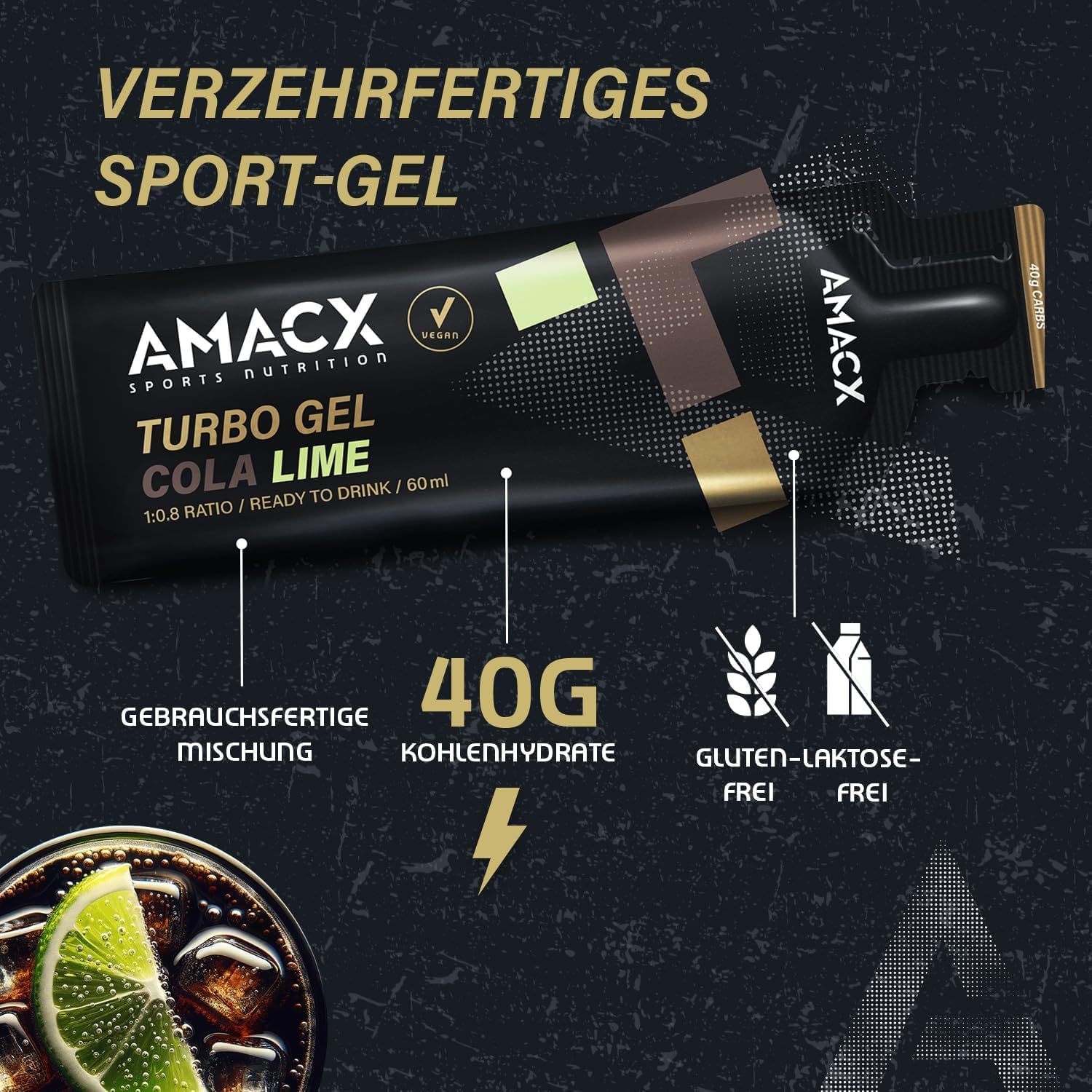 Amacx Turbo Energy Running Gels - 3 x 60ml